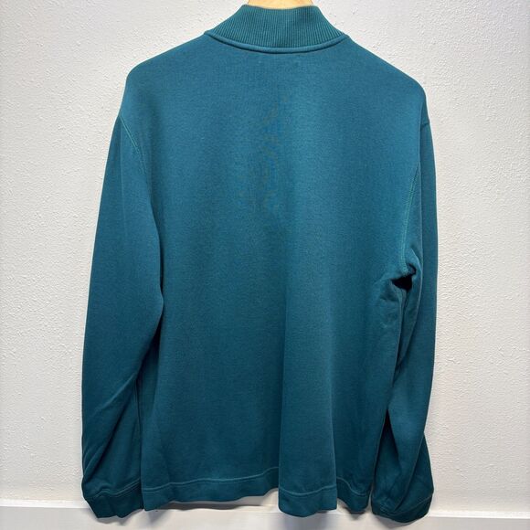 Cutter & Buck Golf 1/4 Snap Pullover M Green 13 Flag Logo Long Sleeve - Picture 2 of 6